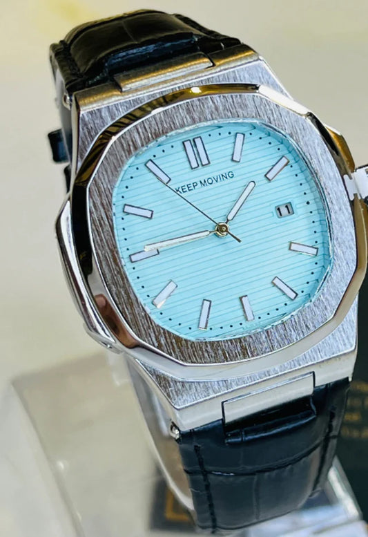 Keep Moving - Mechanical Watch with Leather Strap and Master Lock