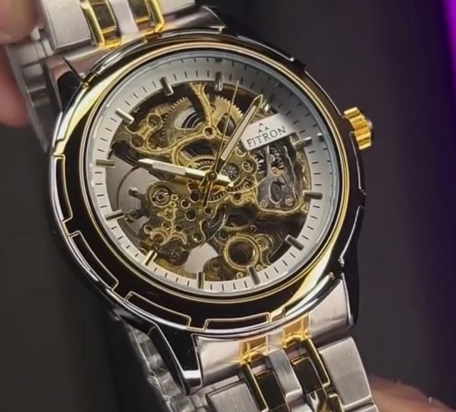 TRICAL - Golden Silver Mechanical Watch by Fitron