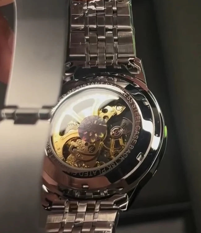 TRICAL - Golden Silver Mechanical Watch by Fitron