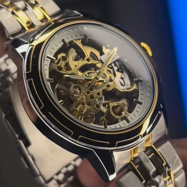 TRICAL - Golden Silver Mechanical Watch by Fitron